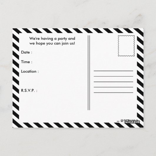 Alles in! komische spraakbel briefkaart (Achterkant)