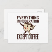 Alles in moderatie, behalve Koffiekunst Cartoon Briefkaart (Voorkant / Achterkant)