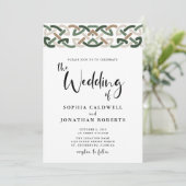 Alles in One Celtic Knot Calligraphy Wedding Kaart (Staand voorkant)