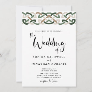 Alles in One Celtic Knot Calligraphy Wedding Kaart