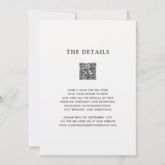 Alles in One Modern Boho Mudcloth Monogram Weddens Kaart (Achterkant)