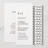 Alles in One Modern Boho Mudcloth Monogram Weddens Kaart (Voorkant / Achterkant)