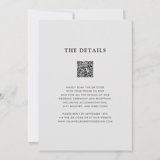 Alles in One Modern Boho Mudcloth Monogram Weddens Kaart (Achterkant)