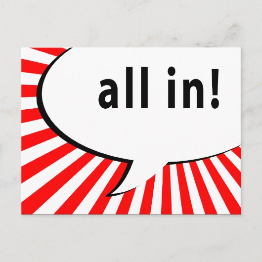 Alles in! Pokeravond : Comic Speech Bubble Briefkaart (Voorkant)
