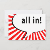 Alles in! Pokeravond : Comic Speech Bubble Kaart (Voorkant)