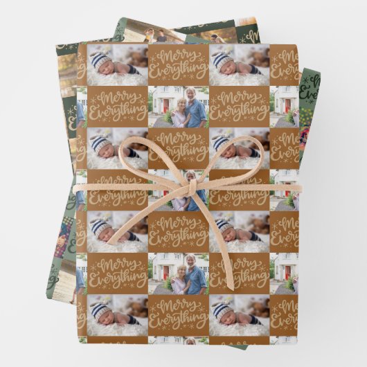 Alles in script 6 FotoKerstmis Inpakpapier Vel (In situ)