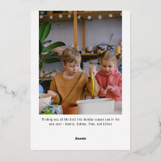 Alles in Script Aangepast bericht Aangepast berich Folie Feestdagenkaart (Achterkant)