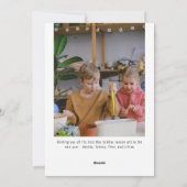 Alles in Script Aangepast bericht drie foto samenv Feestdagenkaart (Achterkant)