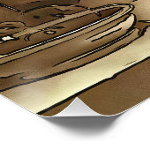 Alles in Vanity Black Outline Art Perfect Poster (Hoek)