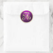 Alles Initialen Gouden Monogram Framboos Ronde Sticker (Tas)