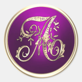 Alles Initialen Gouden Monogram Framboos Ronde Sticker