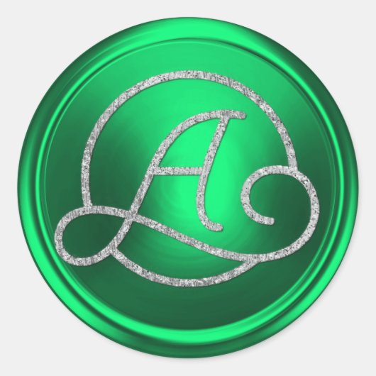 ALLES INITIALEN Zilveren Cirkel Monogram Kelly Gro Ronde Sticker (Voorkant)