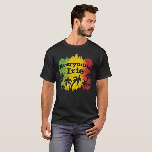 Alles Irie T Shirt met palmbomen (Voorkant volledig)