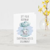 Alles Irilephant Puns Verjaardag Kaart (Gele Bloem)
