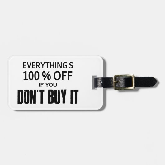 Alles is 100% korting als je het niet koopt bagagelabel (Voorkant horizontaal)