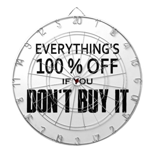Alles is 100% korting als je het niet koopt dartbord (Voorkant)