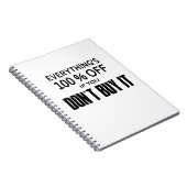 Alles is 100% korting als je het niet koopt notitieboek (Rechterzijde)