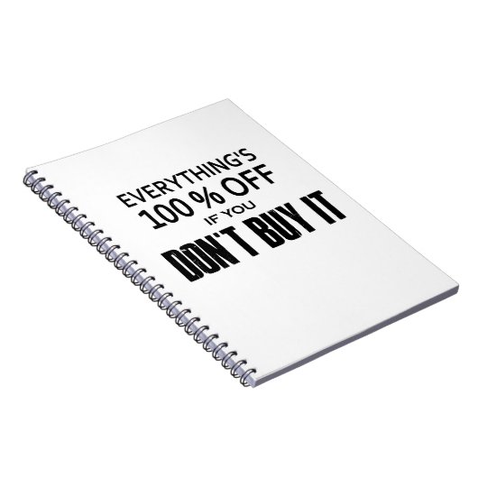 Alles is 100% korting als je het niet koopt notitieboek (Rechterzijde)