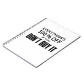 Alles is 100% korting als je het niet koopt notitieboek (Linkerzijde)
