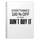 Alles is 100% korting als je het niet koopt notitieboek (Voorkant)