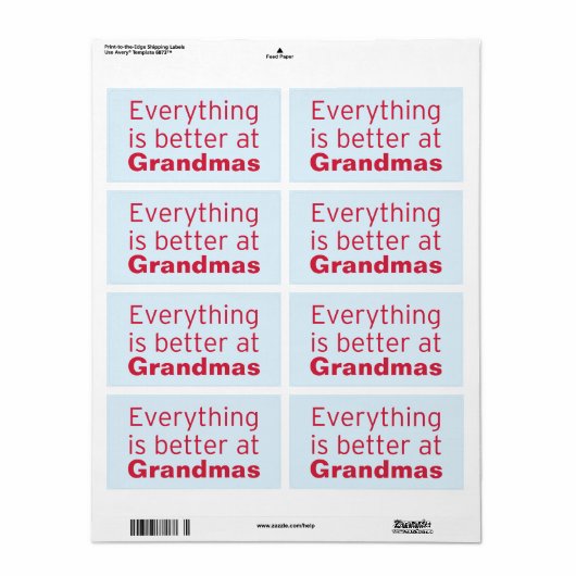 Alles is beter bij oma's etiket (Full Sheet)