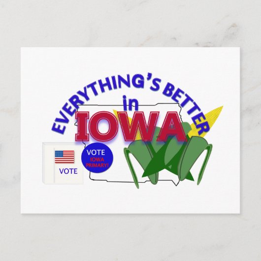 Alles is beter in Iowa Briefkaart (Voorkant)