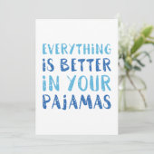 Alles is beter in je pyjama bedankkaart (Staand voorkant)
