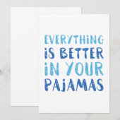 Alles is beter in je pyjama bedankkaart (Voorkant / Achterkant)