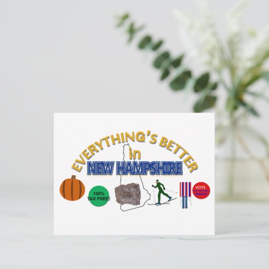 Alles is beter in New Hampshire Briefkaart (Staand voorkant)