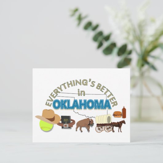 Alles is beter in Oklahoma Briefkaart (Staand voorkant)
