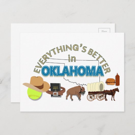 Alles is beter in Oklahoma Briefkaart (Voorkant / Achterkant)