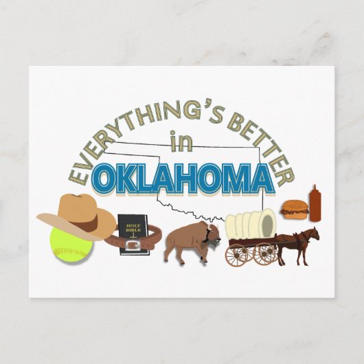 Alles is beter in Oklahoma Briefkaart (Voorkant)