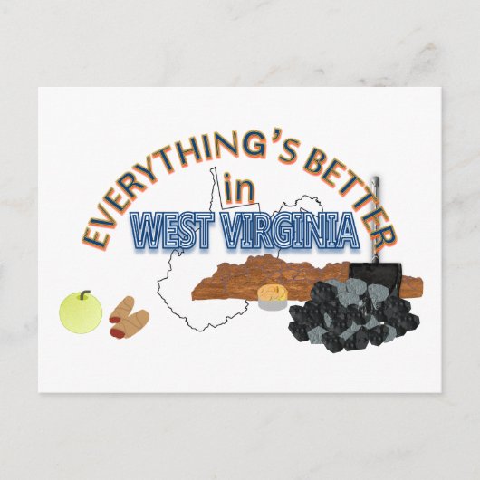 Alles is beter in West Virginia Briefkaart (Voorkant)