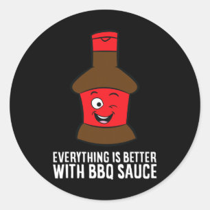 Alles is beter met BBQ-saus Ronde Sticker