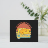 Alles is beter met kaas Grappige vintage Briefkaart (Staand voorkant)