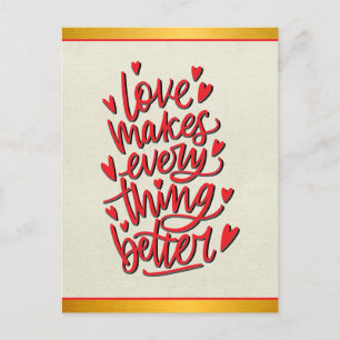 Alles is beter met liefde Vouwbare Wenskaart Briefkaart