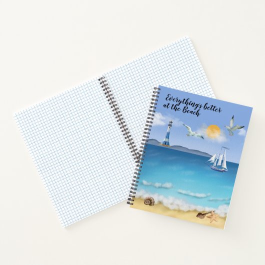 Alles is beter op de strand Ocean Scene Notitieboek (Binnen)