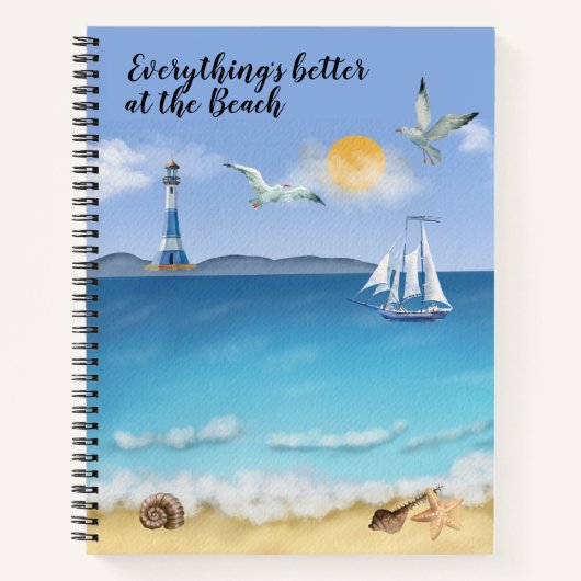 Alles is beter op de strand Ocean Scene Notitieboek (Voorkant)