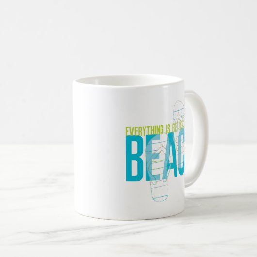 Alles is beter op het strand koffiemok (Voorkant rechts)