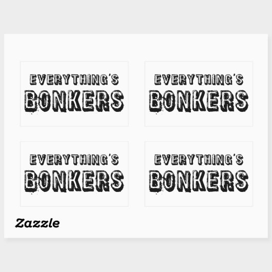 Alles is bonkers rechthoekige sticker (Vel)
