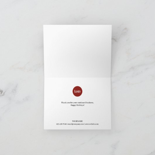 Alles is Bright Business Logo Red White Script Feestdagen Kaart (Binnen)