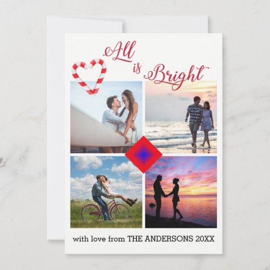 Alles is Bright Candy Cane Heart Photo Collage (Voorkant)