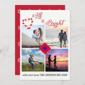 Alles is Bright Candy Cane Heart Photo Collage (Voorkant / Achterkant)