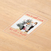 Alles is Bright Leuke Kerst Kinder Foto Acryl Uitnodigingen (Laagn)