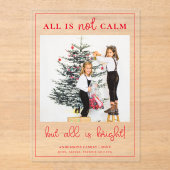 Alles is Bright Leuke Kerst Kinder Foto Acryl Uitnodigingen (Voorkant)