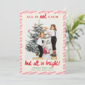 Alles is Bright Leuke Kerst Kinder Foto Feestdagenkaart (Staand voorkant)