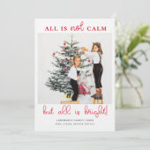 Alles is Bright Leuke Kerst Kinder Foto Feestdagenkaart (Staand voorkant)