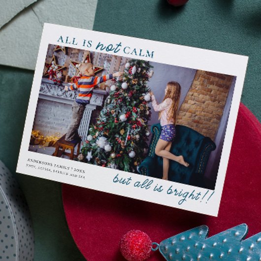 Alles is Bright Minimal Christmas Kinder Foto Feestdagenkaart