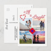 Alles is Bright Photo Collage Candy Cane Heart Feestdagenkaart (Voorkant / Achterkant)