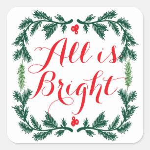 Alles is Bright Pine Wreath Stickers
